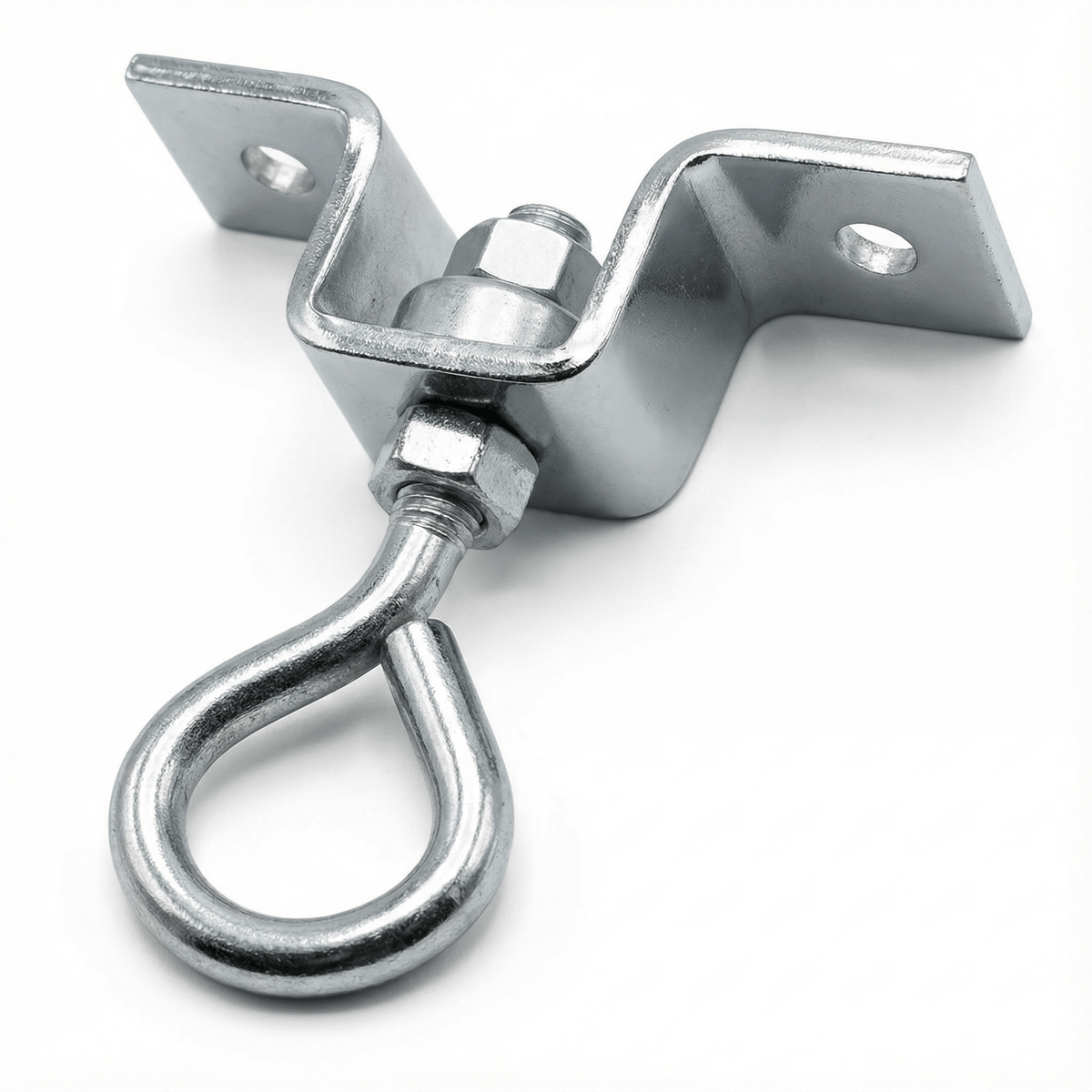 PROLAST heavy bag ceiling mount: silver steel bracket with two screw holes and a hanging eye hook
