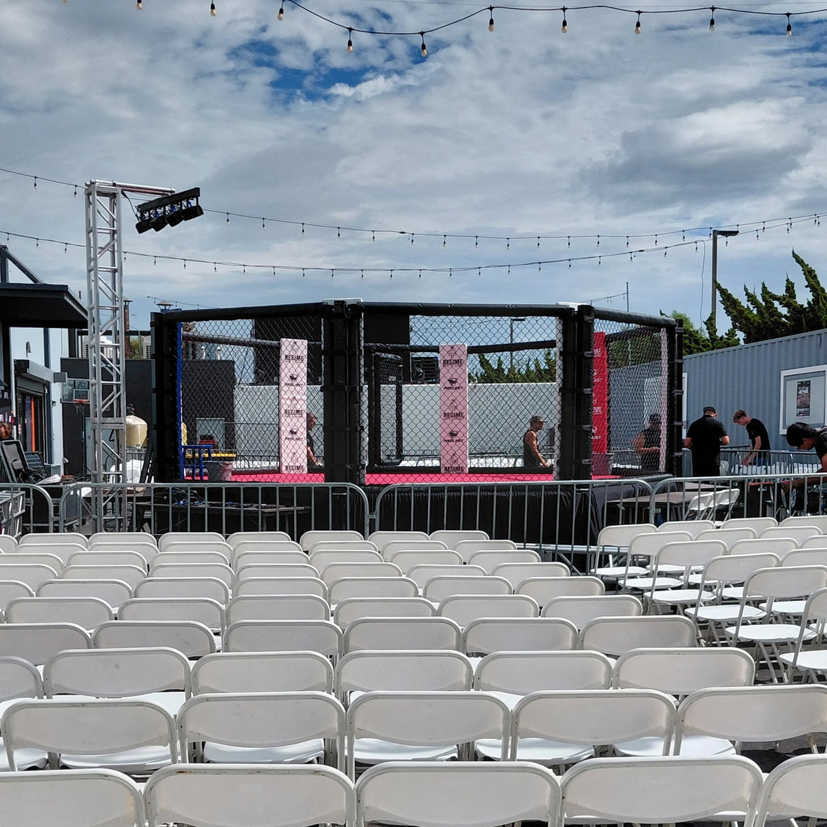PROLAST MMA cage with event seating outdoors
