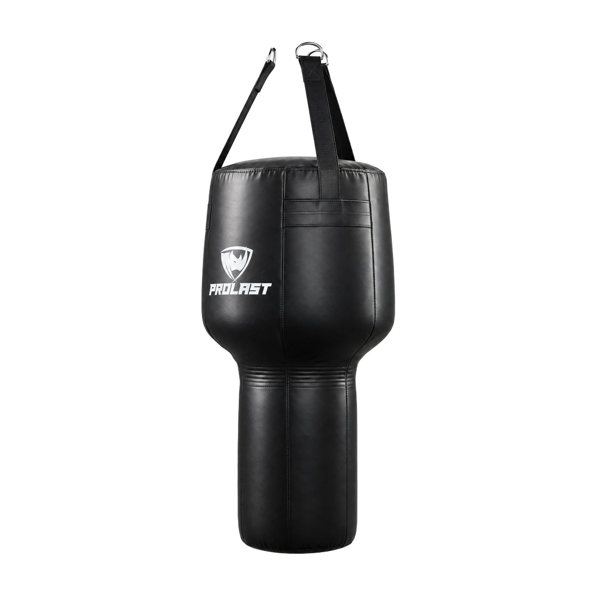 PROLAST all black angle heavy bag turned to show a side panel