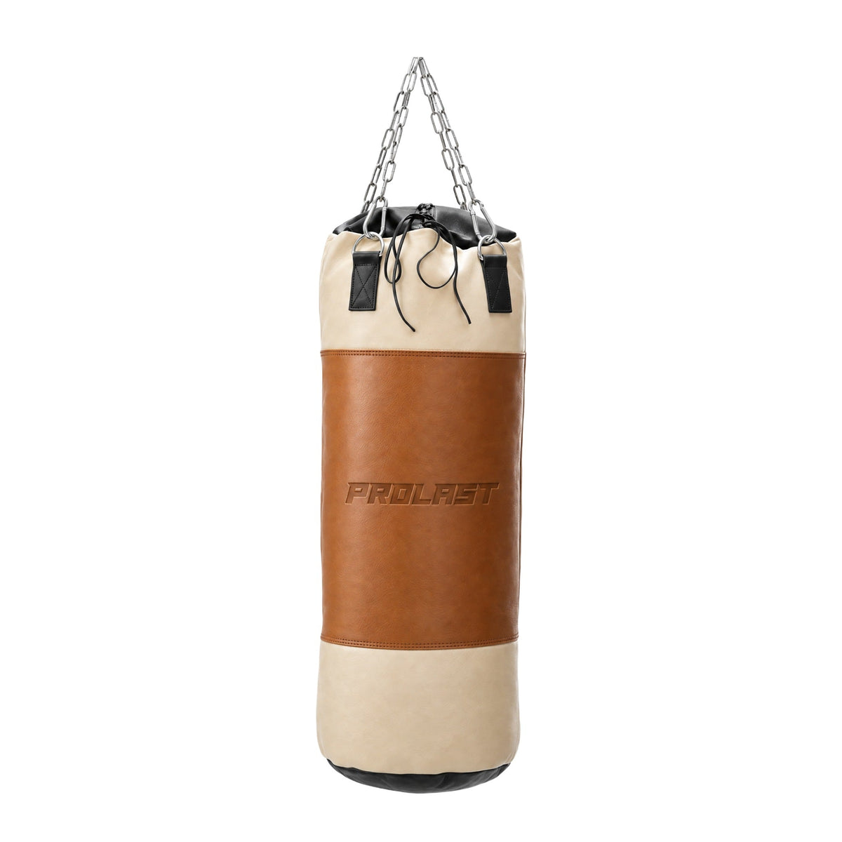 PROLAST Multi-Panel Leather Heavy Bag - Caramel / Cream, front