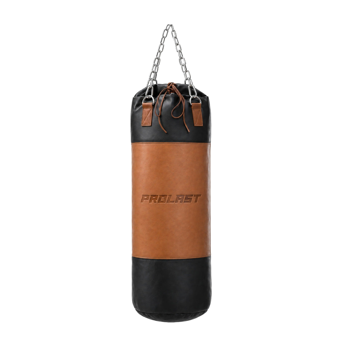 PROLAST Multi-Panel Leather Heavy Bag - Tan / Black, front
