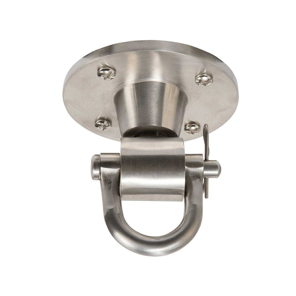 PROLAST PRO ELITE professional boxing speed bag swivel, round metal mounting plate and U-shaped shackle, front view