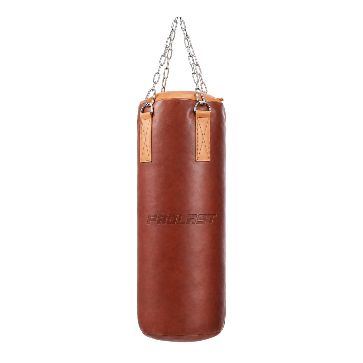 PROLAST Retro Brown Leather Heavy Bag, Tan Trim, front
