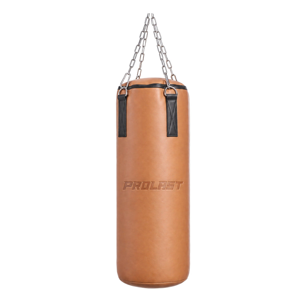 PROLAST Retro Tan Leather Heavy Bag, Black Trim, front