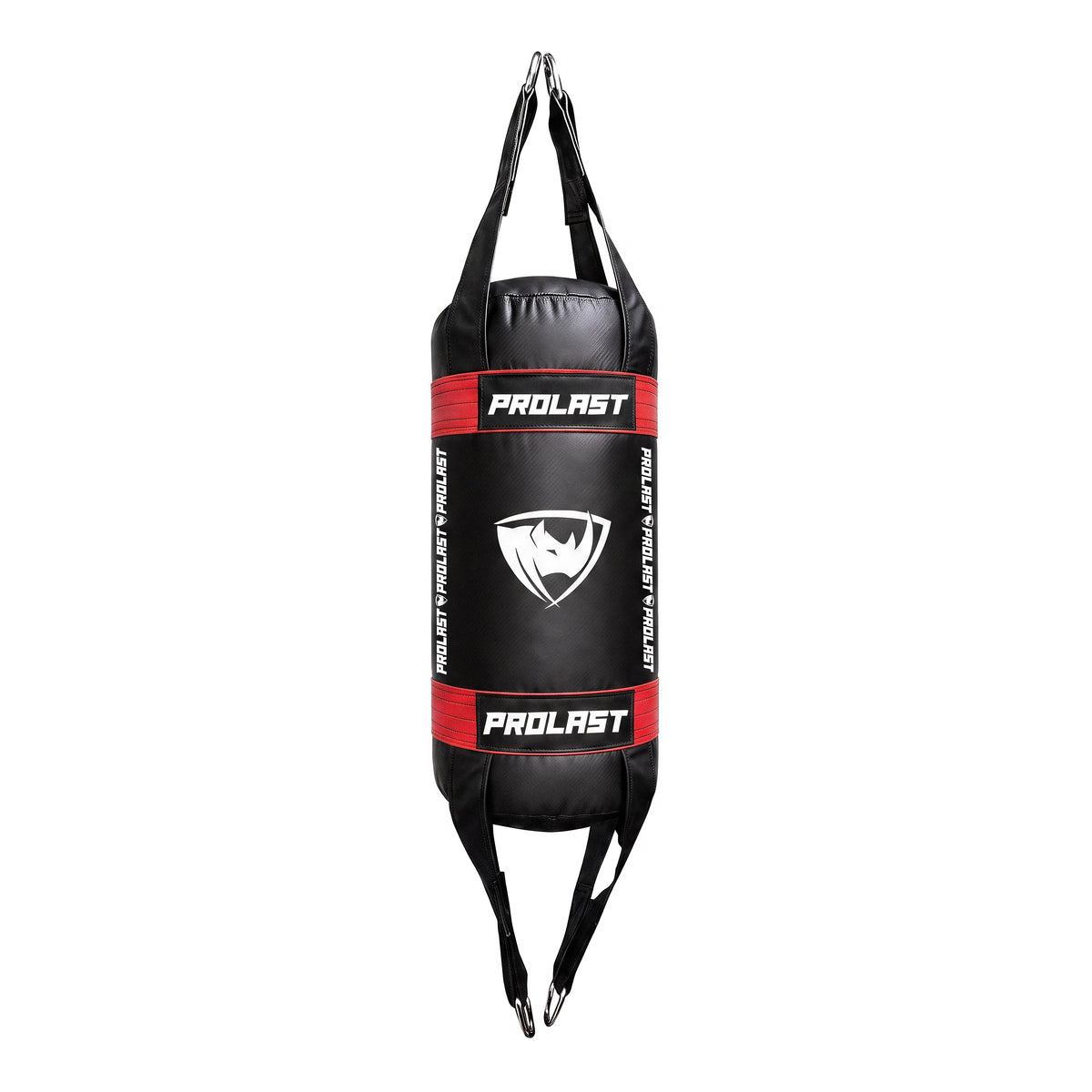 PROLAST small double end bag, black with red bands and the PROLAST rhino shield