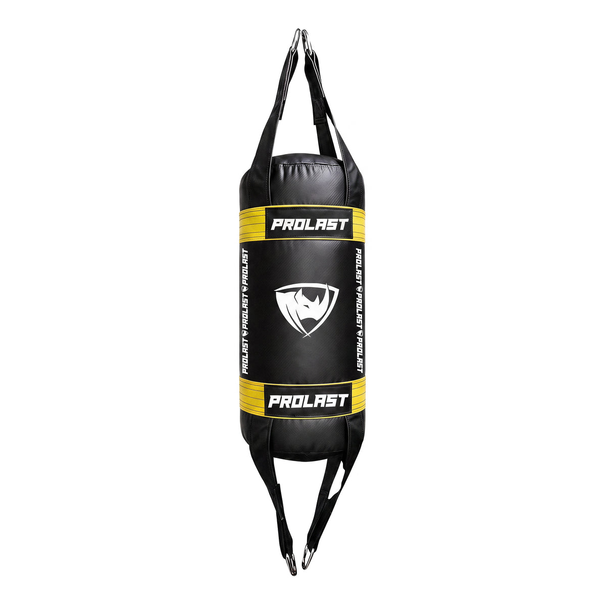 PROLAST small double end bag, black with yellow bands and the PROLAST rhino shield