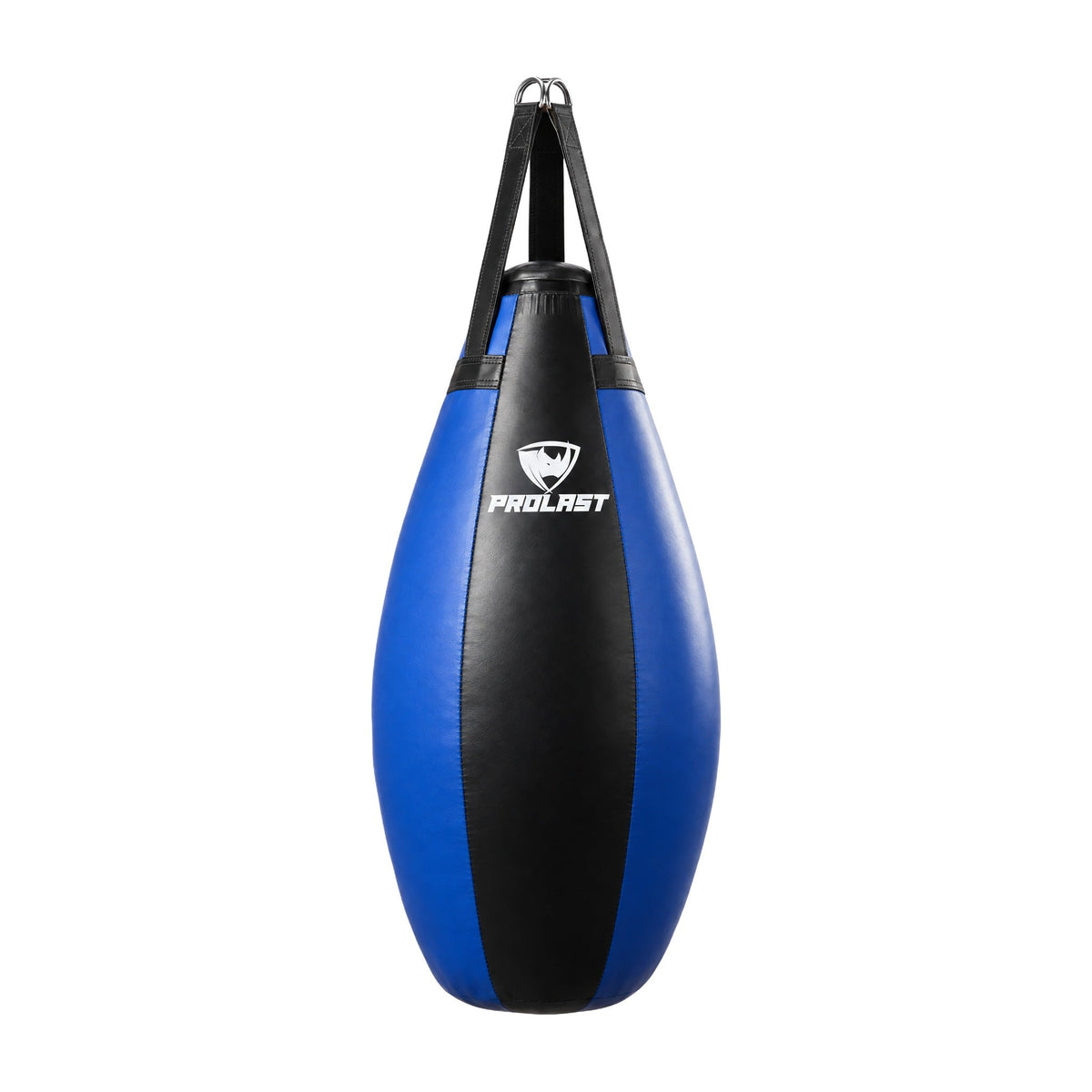 PROLAST black and blue teardrop heavy bag, front