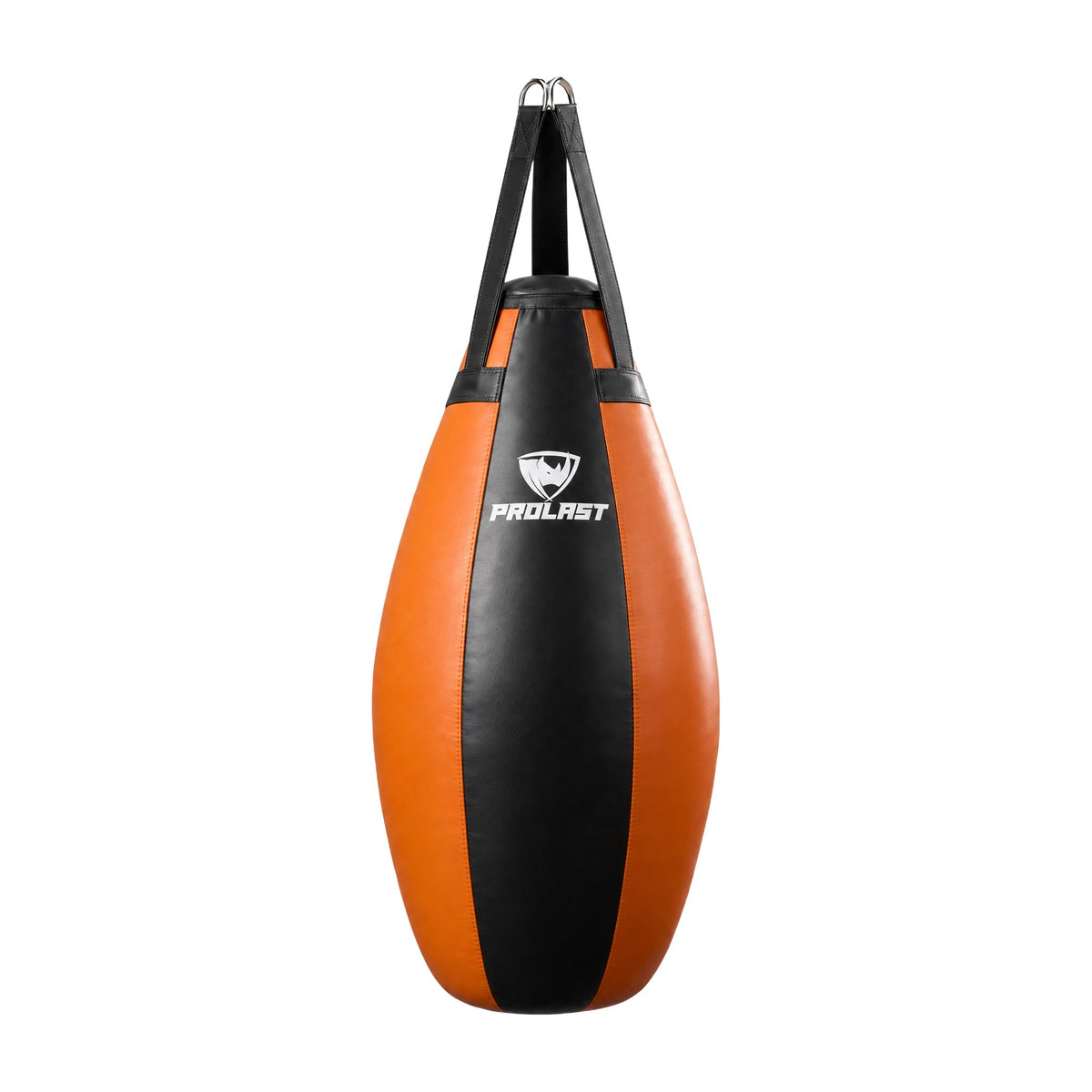 PROLAST black and orange teardrop heavy bag, front