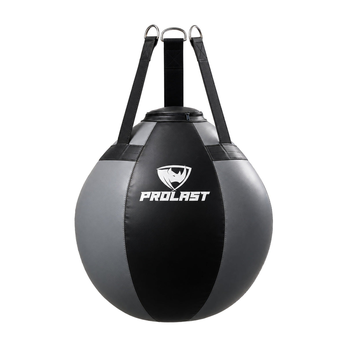 PROLAST black and gray wrecking ball heavy bag, front