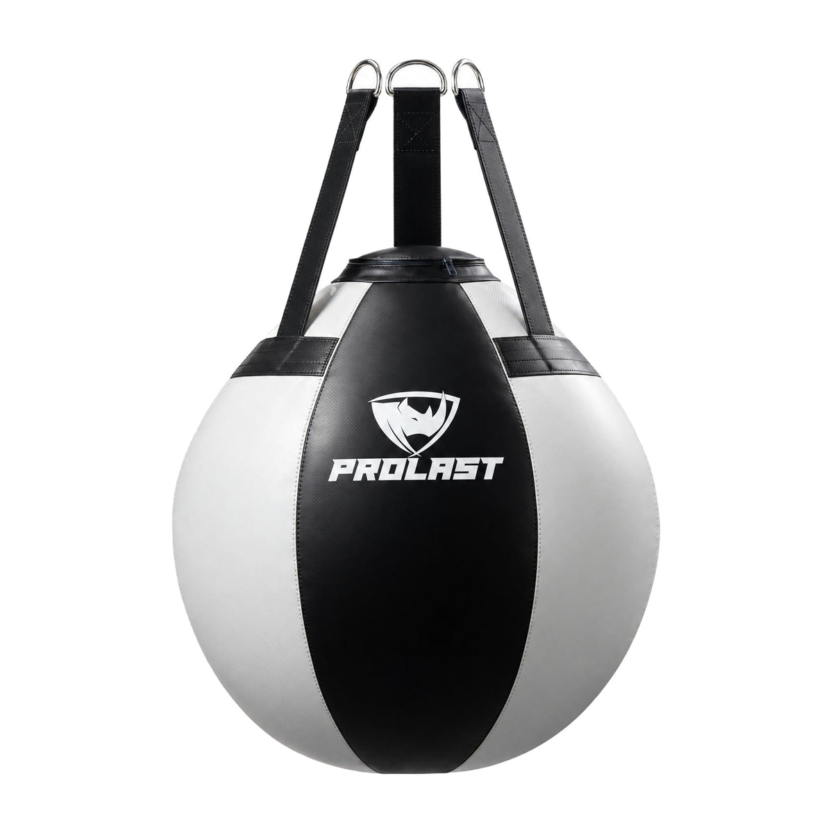 PROLAST black and white wrecking ball heavy bag, front