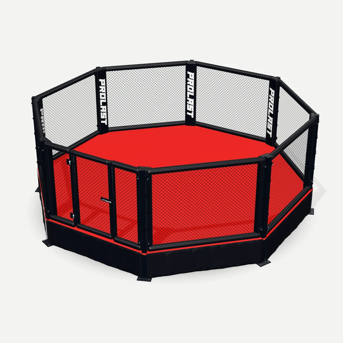 PROLAST custom octagon MMA cage, 20’ × 20’, 2 ft platform