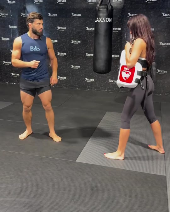 Arman Tsarukyan kicks Nina Drama in the PROLAST body protector