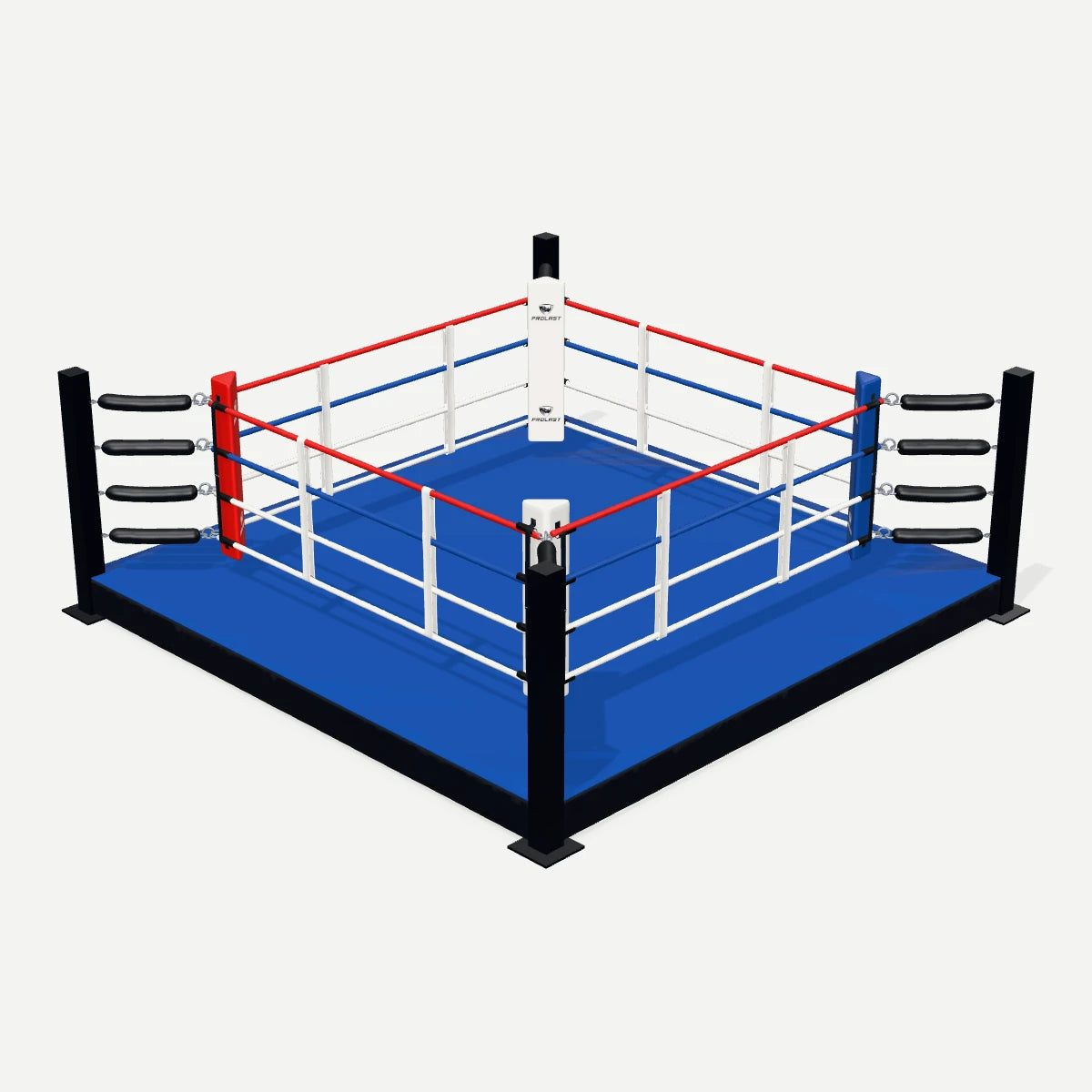 PROLAST custom boxing ring, 16 × 16, 1 ft platform
