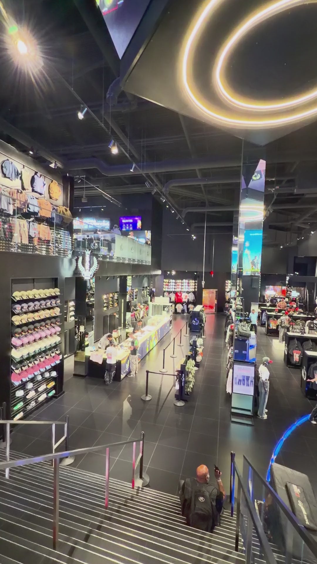Walking down to a PROLAST boxing ring inside a store