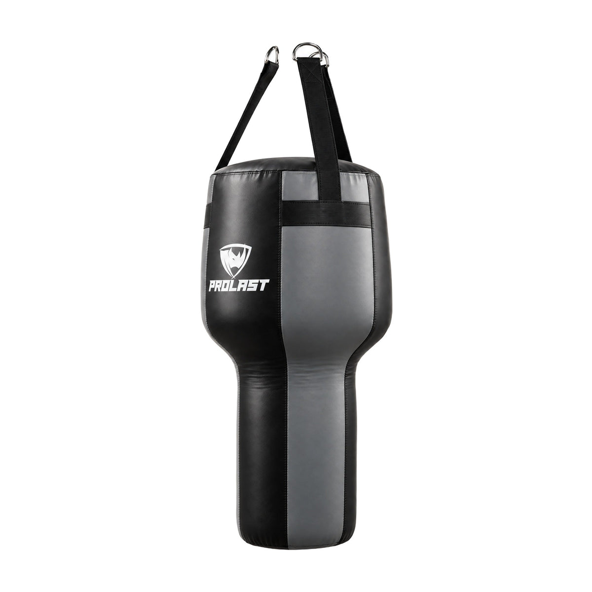 PROLAST black and gray angle heavy bag turned to show a side panel