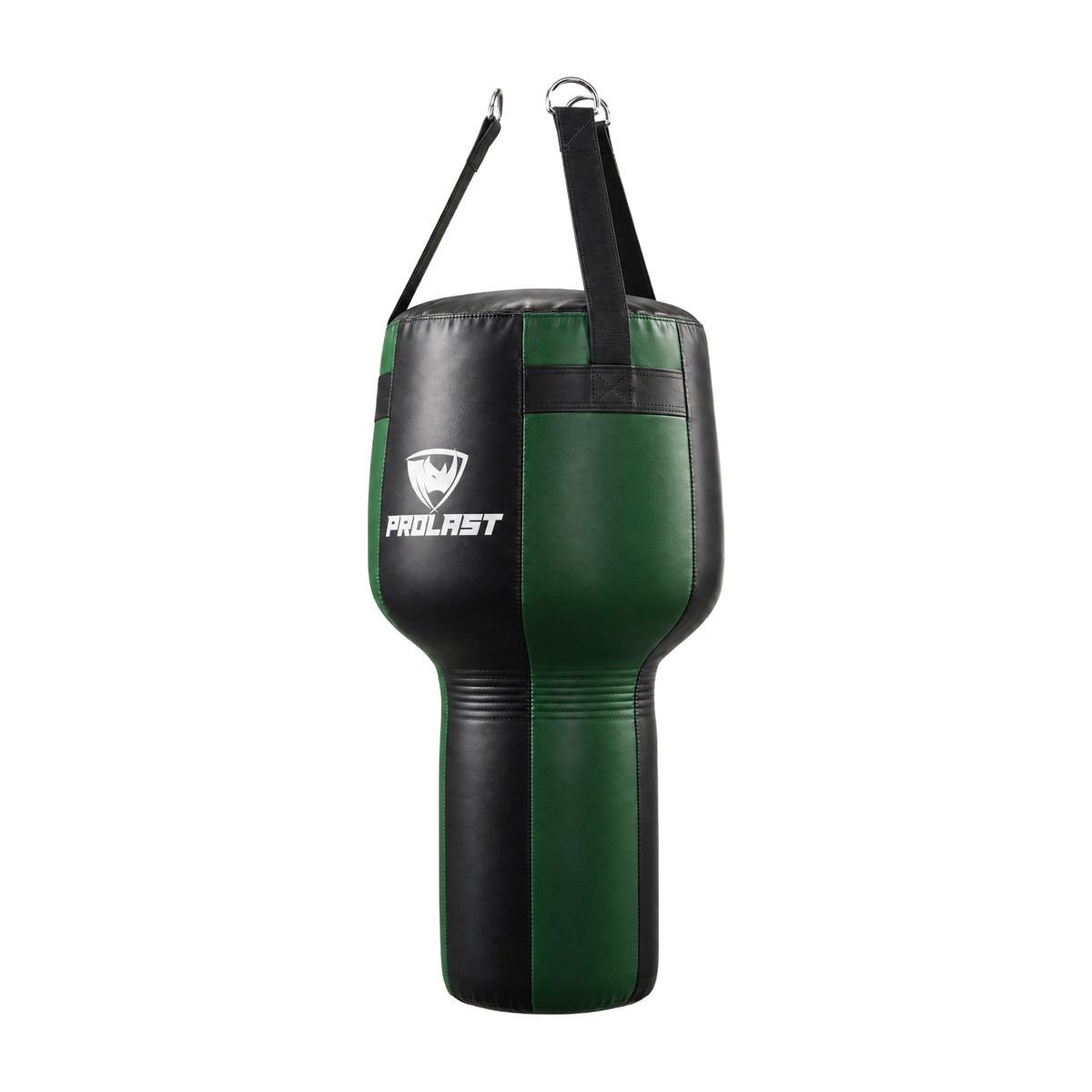 PROLAST black and green angle heavy bag turned to show a side panel