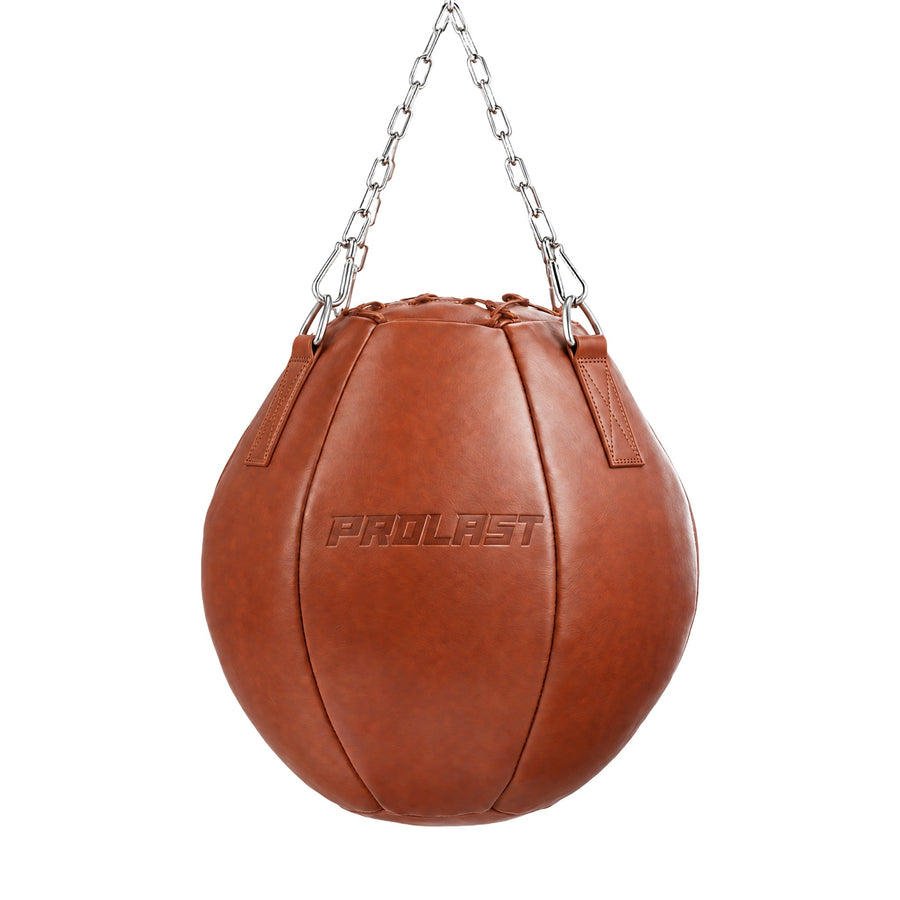 PROLAST brown leather wrecking ball, front