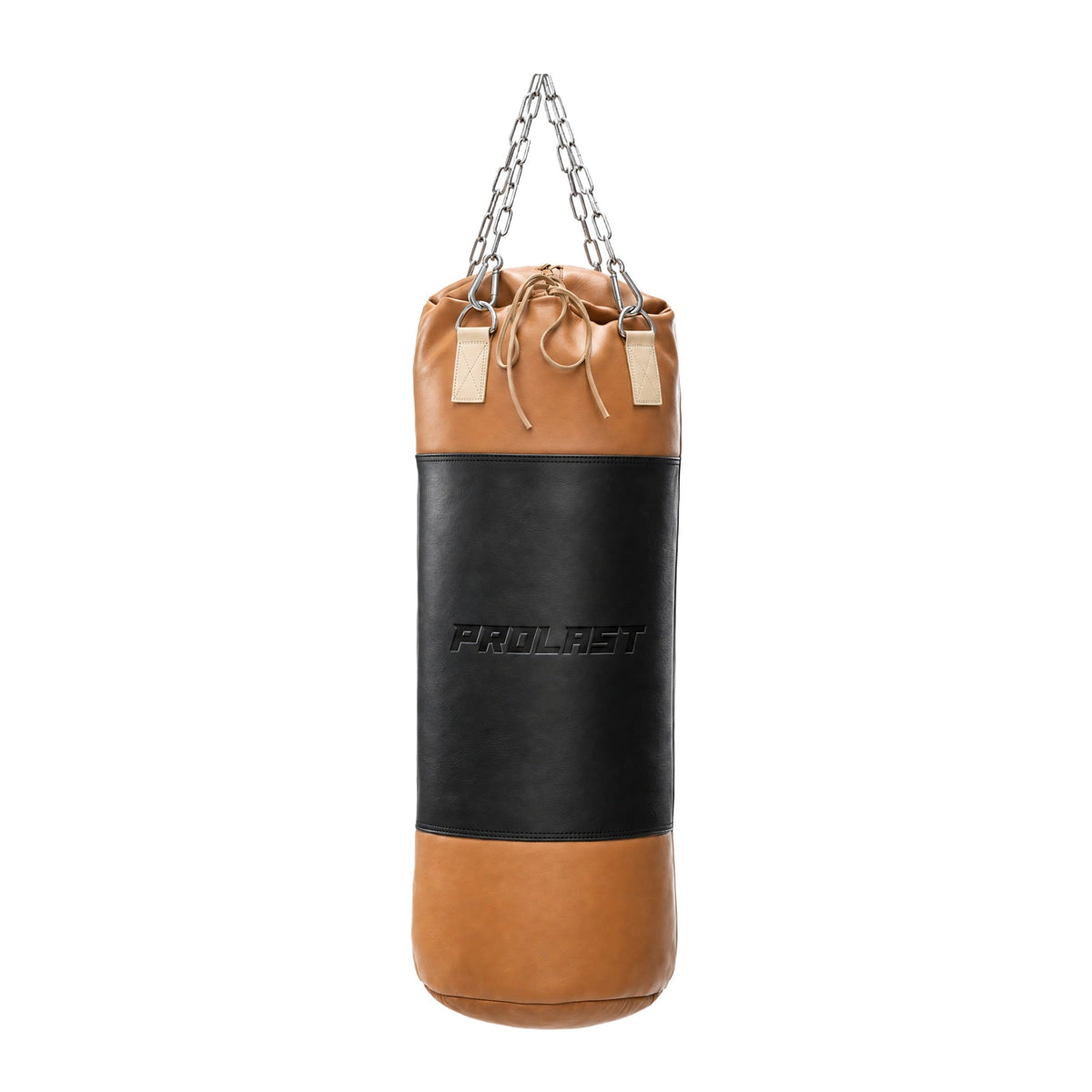 PROLAST Multi-Panel Leather Heavy Bag - Black / Caramel, front