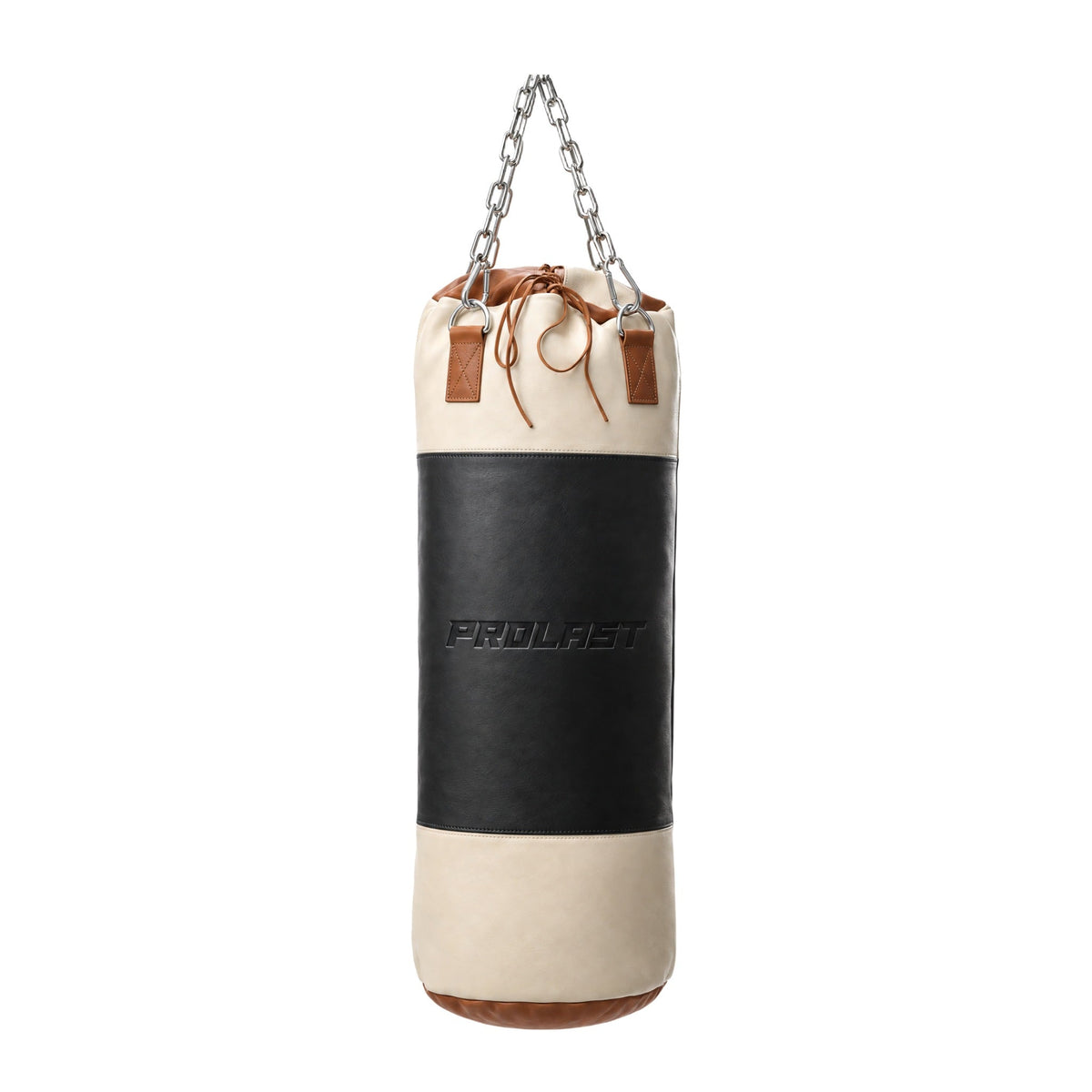 PROLAST Multi-Panel Leather Heavy Bag - Black / Cream, front