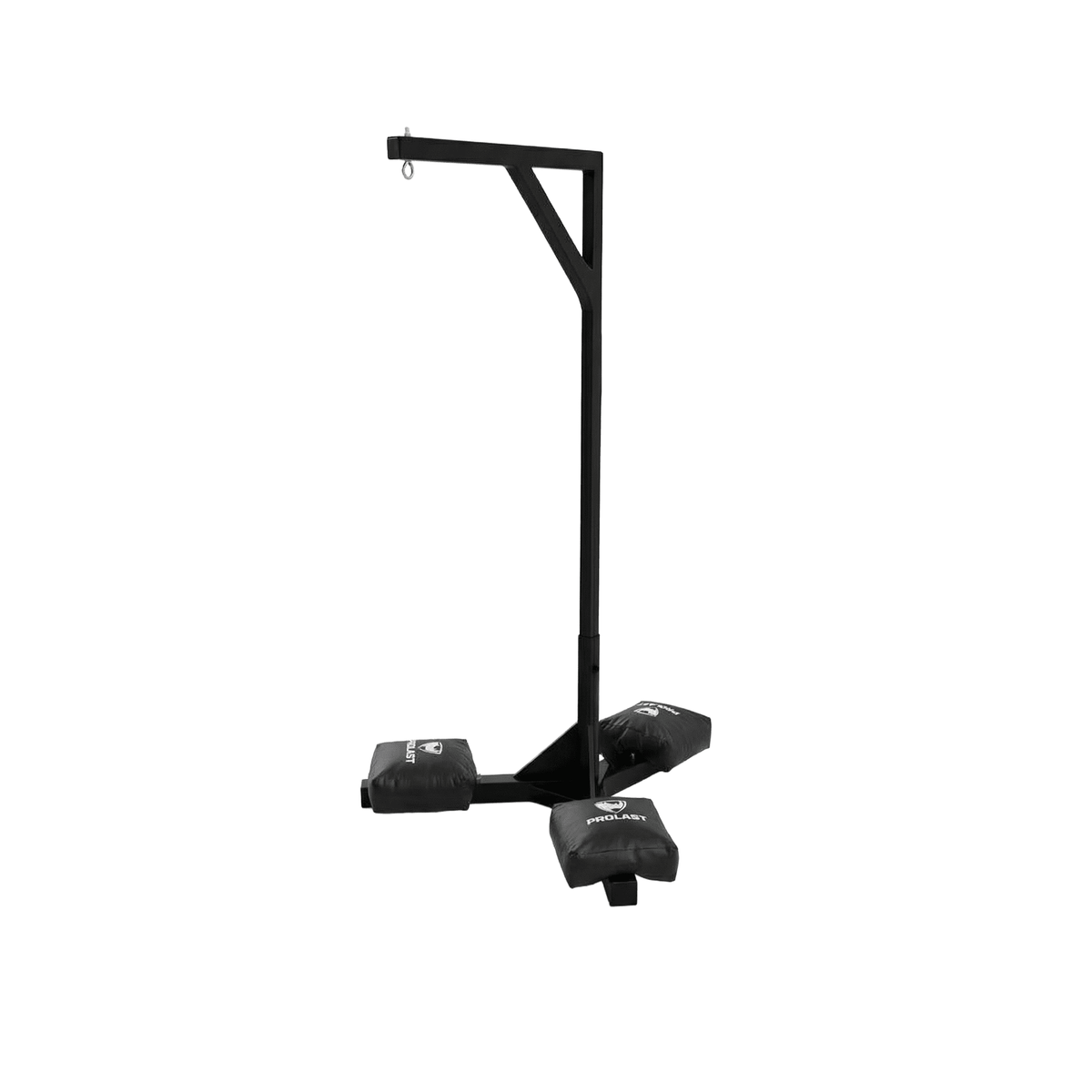 PROLAST professional single boxing bag stand with black PROLAST bags weighting down the three legs