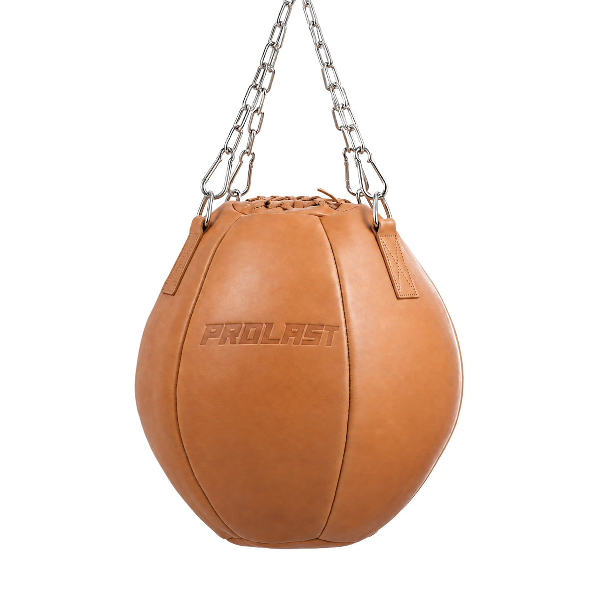 PROLAST tan leather wrecking ball, front