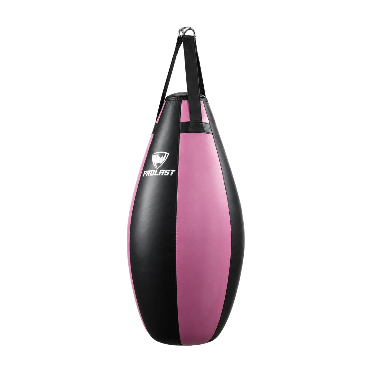 PROLAST black and pink teardrop heavy bag turned to show a side panel