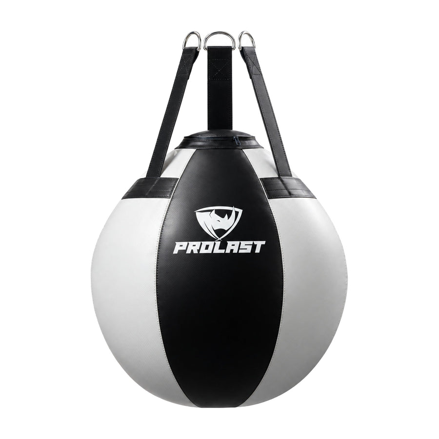 PROLAST black and white wrecking ball heavy bag, front