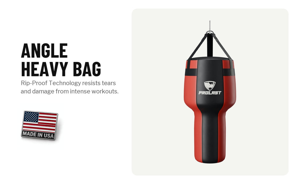 PROLAST angle heavy bag in red and black