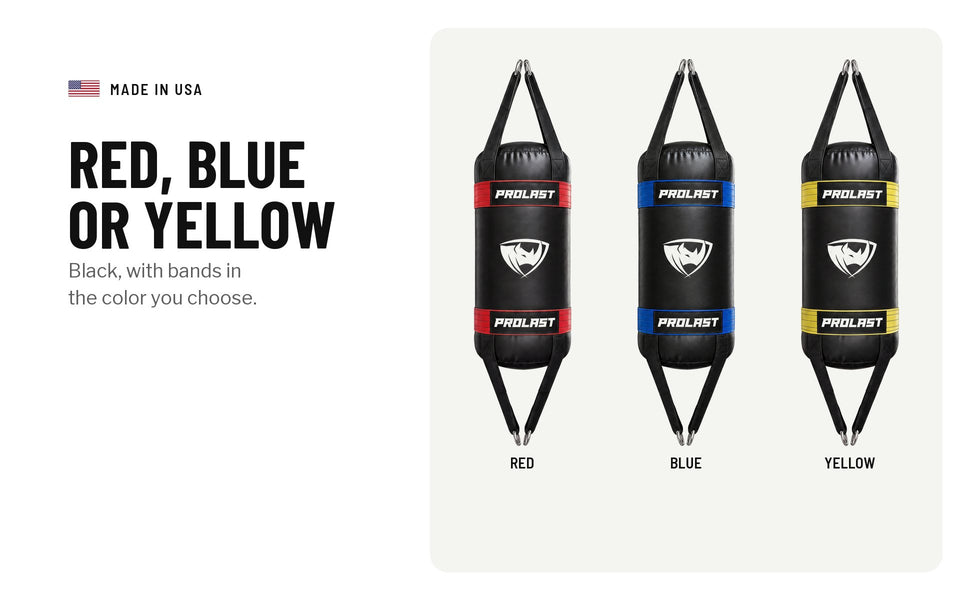 Red, blue or yellow: black, with bands in the colour you choose