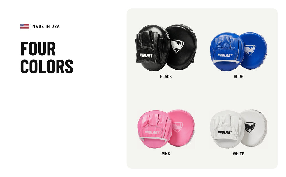 Four colors: black, blue, pink and white