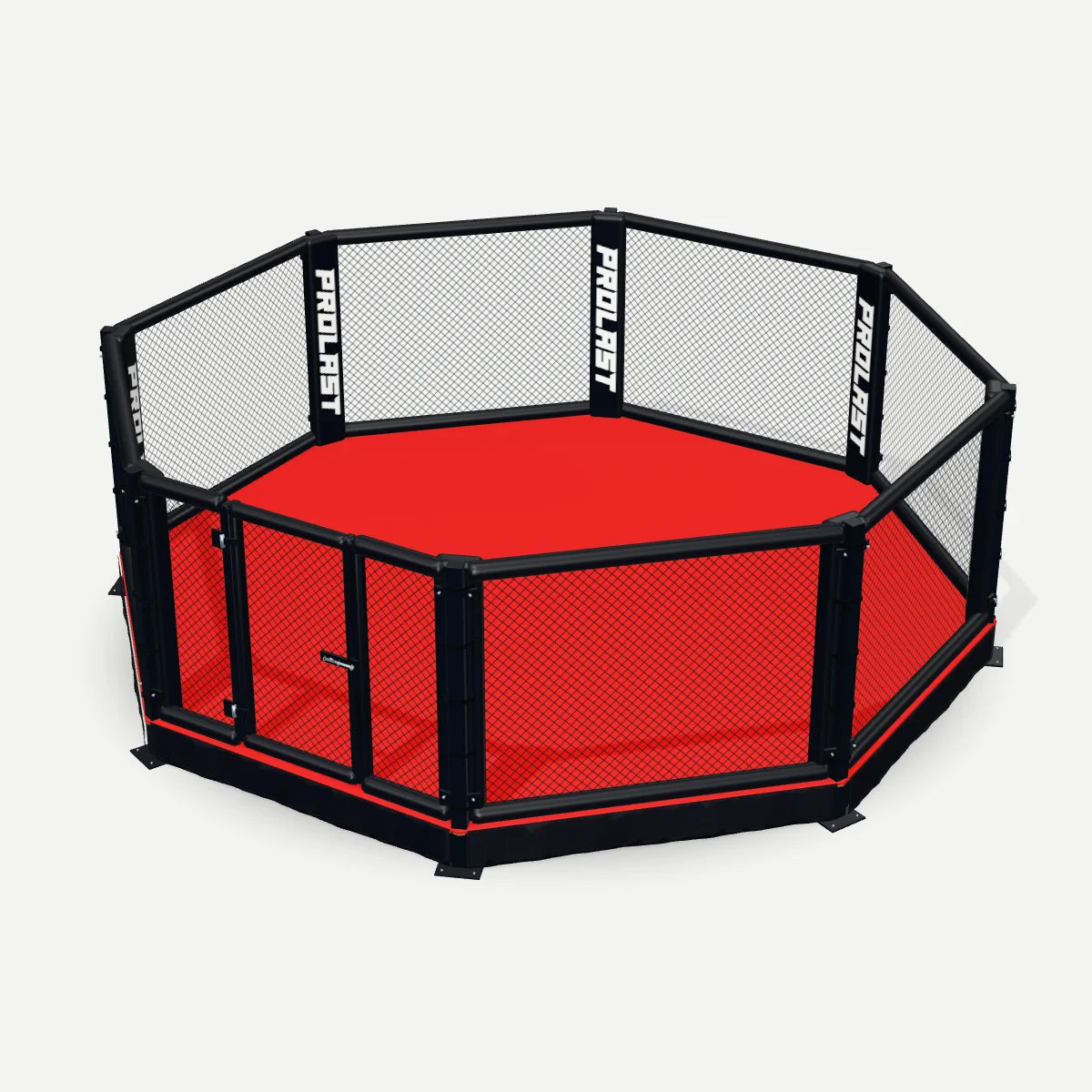 PROLAST custom octagon MMA cage, 20’ × 20’, 1 ft platform