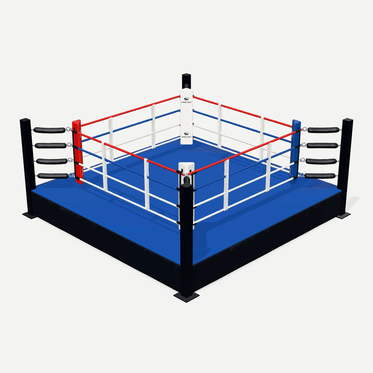 PROLAST custom boxing ring, 16 × 16, 2 ft platform